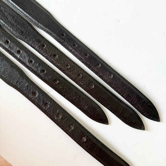 NEW Rod Patrick Mens Western Belt Dark Brown Smooth Ostrich Leather Size 46 - Picture 9 of 13